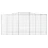 Kosze gabionowe, 2 szt, 400x50x180/200cm, galwanizowane żelazo