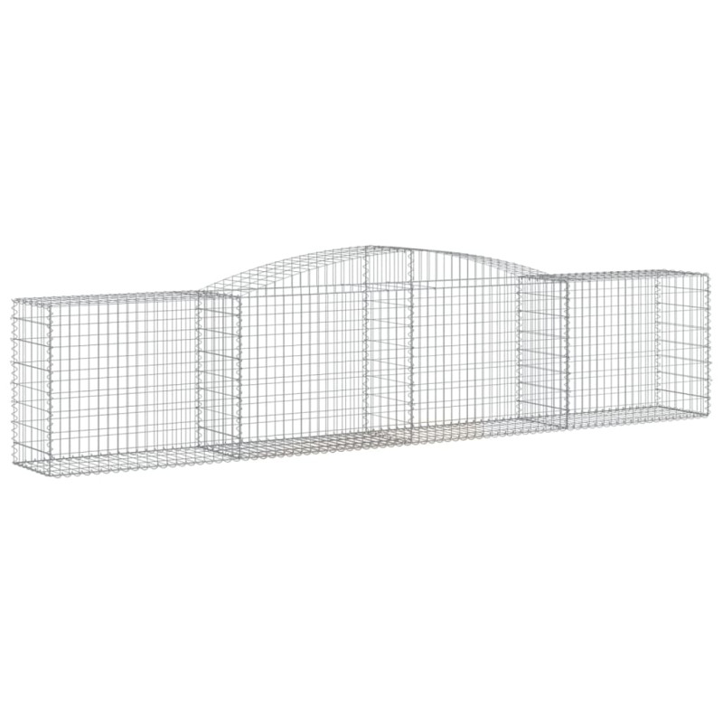 Kosze gabionowe, 5 szt, 400x50x80/100 cm, galwanizowane żelazo