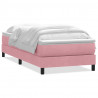 Łóżko kontynentalne z materacem, różowe, 100x220 cm, aksamit