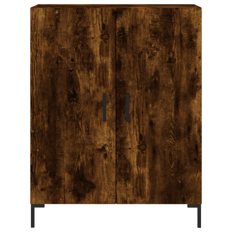 Witrynka przydymiony dąb 69,5x34x180 cm materiał drewnopochodny