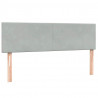 Łóżko kontynentalne z materacem, jasnoszare, 160x210cm, aksamit