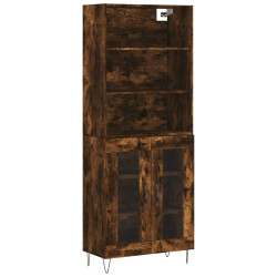 Witrynka przydymiony dąb 69,5x34x180 cm materiał drewnopochodny