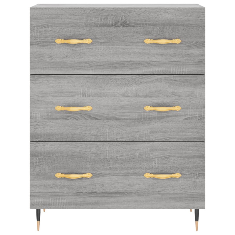 Witrynka szary dąb sonoma 69,5x34x180cm materiał drewnopochodny