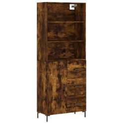 Witrynka przydymiony dąb 69,5x34x180 cm materiał drewnopochodny