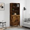 Witrynka przydymiony dąb 69,5x34x180 cm materiał drewnopochodny