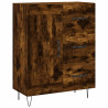 Witrynka przydymiony dąb 69,5x34x180 cm materiał drewnopochodny