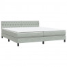 Łóżko typu Box Spring z materacem Jasnoszary 180x220 cm Aksamit