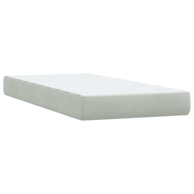 Łóżko typu Box Spring z materacem Jasnoszary 180x220 cm Aksamit