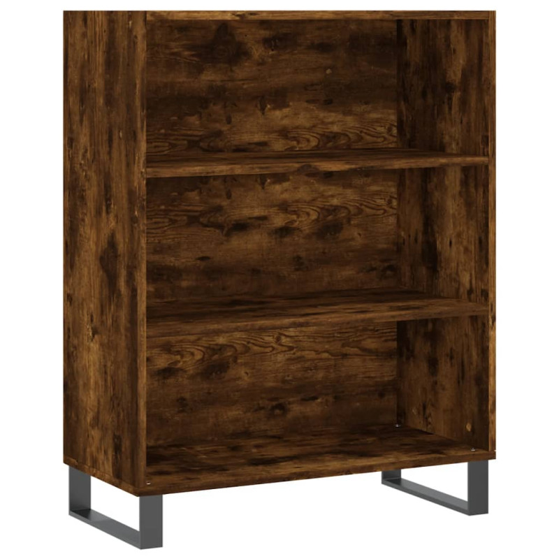 Witrynka przydymiony dąb 69,5x34x180 cm materiał drewnopochodny