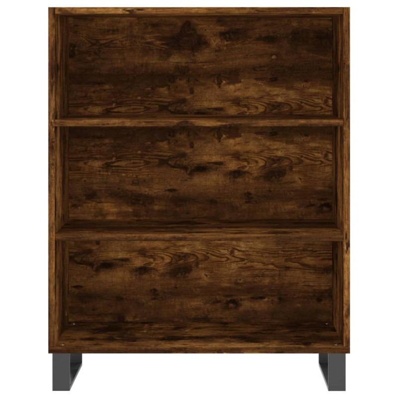Witrynka przydymiony dąb 69,5x34x180 cm materiał drewnopochodny