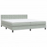 Łóżko typu Box Spring z materacem Jasnoszary 180x220 cm Aksamit