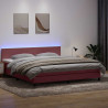 Łóżko kontynentalne z materacem i LED, różowe, 180x210 cm, aksamit