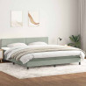 Łóżko kontynentalne z materacem i LED Jasnoszary 180x220 cm Aksamit