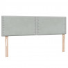Łóżko kontynentalne z materacem i LED, jasnoszare, 160x210cm, aksamit