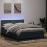 Łóżko kontynentalne z materacem i LED, ciemnoszare, 160x210cm aksamit