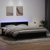 Łóżko kontynentalne z materacem i LED Czarny 180x220 cm Aksamit