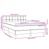 Łóżko kontynentalne z materacem i LED, jasnoszare, 140x210cm, aksamit