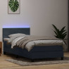 Łóżko kontynentalne z materacem i LED, ciemnoszary aksamit, 90x220 cm