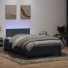 Łóżko kontynentalne z materacem i LED, czarne, 120x220 cm, aksamit
