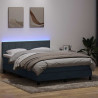 Łóżko kontynentalne z materacem i LED, ciemnoszare, 160x220cm aksamit