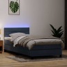 Łóżko kontynentalne z materacem i LED, ciemnoszary aksamit, 80x210 cm