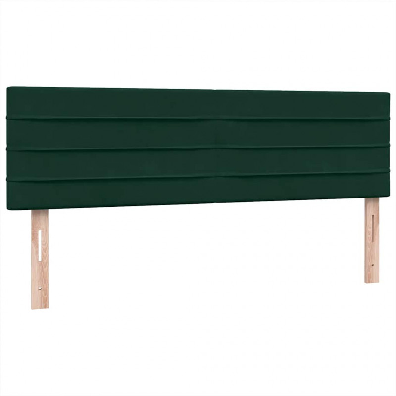 Łóżko kontynentalne z materacem i LED, ciemnozielone, 160x210 cm