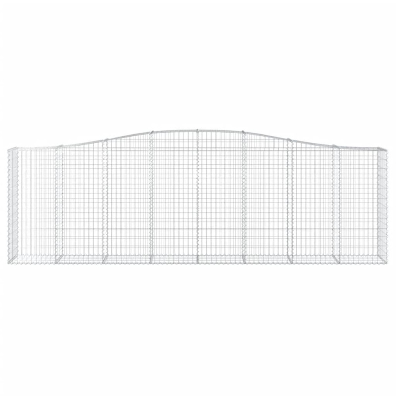 Kosze gabionowe, 5 szt, 400x50x120/140 cm, galwanizowane żelazo