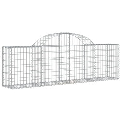 Kosze gabionowe, 3 szt, 200x30x60/80 cm, galwanizowane żelazo