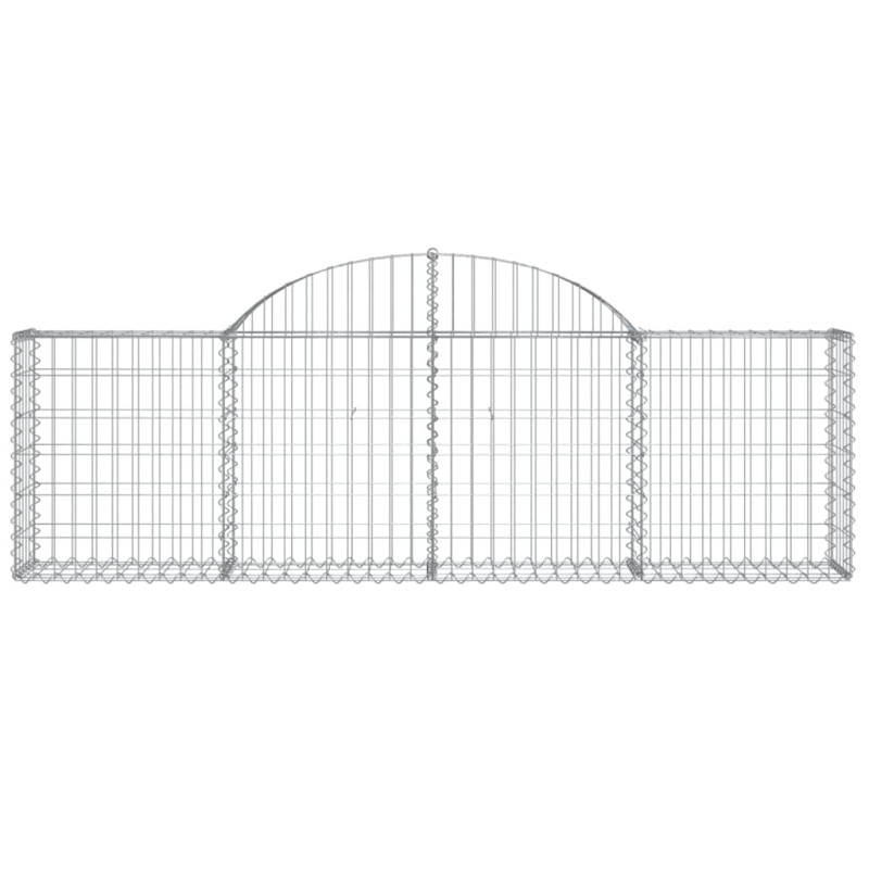 Kosze gabionowe, 3 szt, 200x30x60/80 cm, galwanizowane żelazo