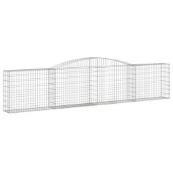 Kosze gabionowe, 4 szt, 400x30x80/100 cm, galwanizowane żelazo