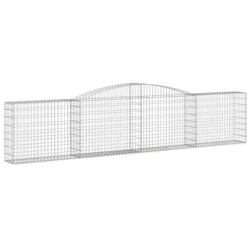 Kosze gabionowe, 4 szt, 400x30x80/100 cm, galwanizowane żelazo