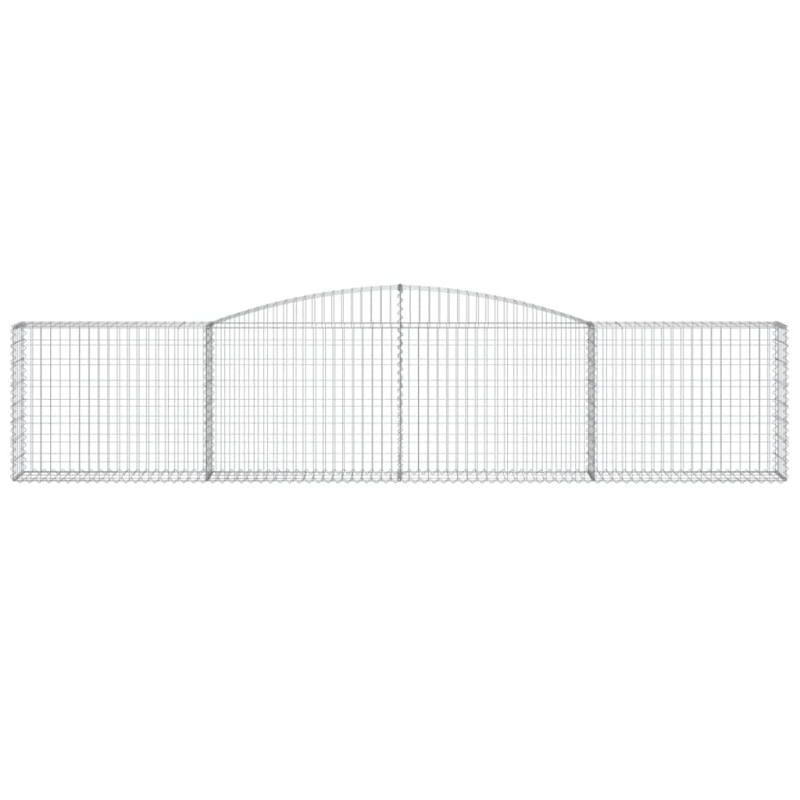 Kosze gabionowe, 4 szt, 400x30x80/100 cm, galwanizowane żelazo