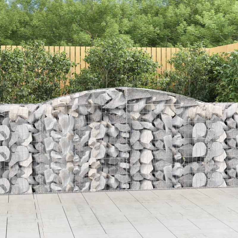 Kosze gabionowe, 5 szt, 400x50x100/120 cm, galwanizowane żelazo