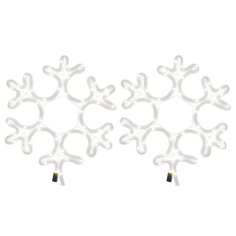 Ozdobne śnieżynki z ciepłym białym światłem LED 2 szt. 27x27 cm