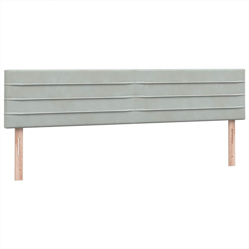 Łóżko kontynentalne z materacem i LED Jasnoszary 180x220 cm Aksamit