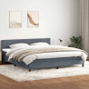 Łóżko kontynentalne z materacem i LED Ciemnoszary 180x220cm Aksamit