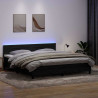 Łóżko kontynentalne z materacem i LED Czarny 180x220 cm Aksamit