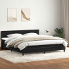 Łóżko kontynentalne z materacem i LED Czarny 180x220 cm Aksamit
