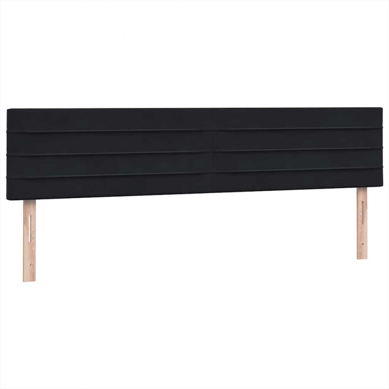 Łóżko kontynentalne z materacem i LED Czarny 180x220 cm Aksamit