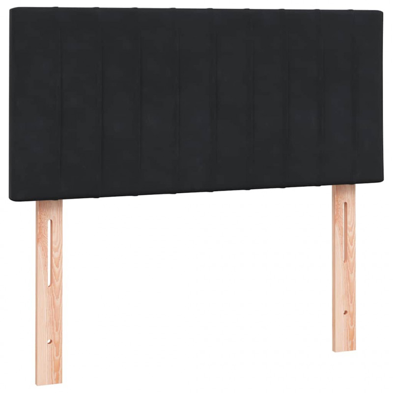 Łóżko kontynentalne z materacem i LED, czarne, 80x210 cm
