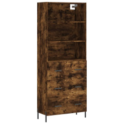 Witrynka przydymiony dąb 69,5x34x180 cm materiał drewnopochodny
