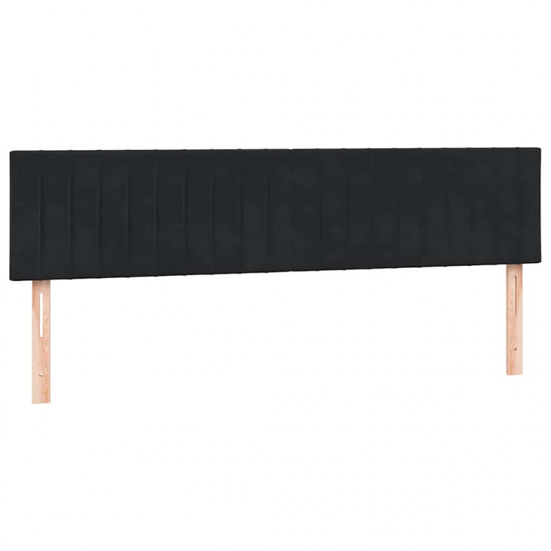 Łóżko kontynentalne z materacem i LED, czarne, 180x210 cm, aksamit