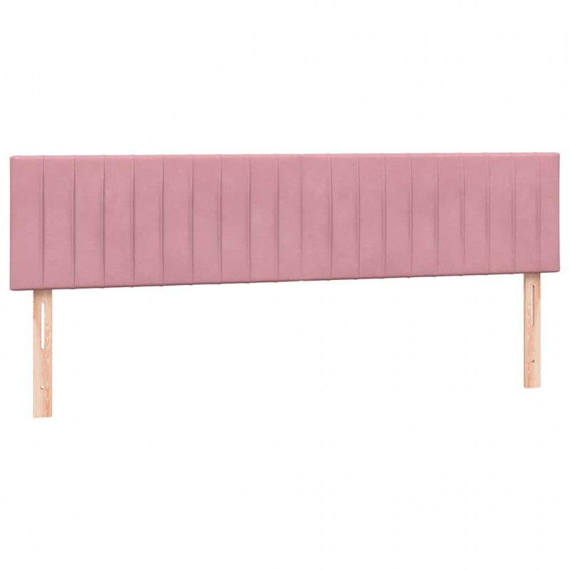 Łóżko kontynentalne z materacem i LED, różowe, 180x210 cm, aksamit