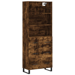 Witrynka przydymiony dąb 69,5x34x180 cm materiał drewnopochodny