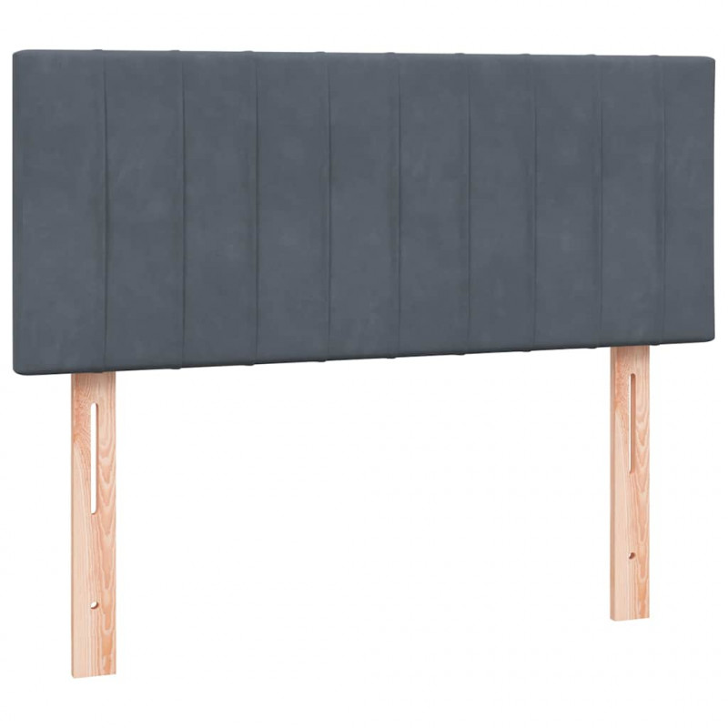 Łóżko kontynentalne z materacem i LED, jasnoszare, 120x220cm, aksamit