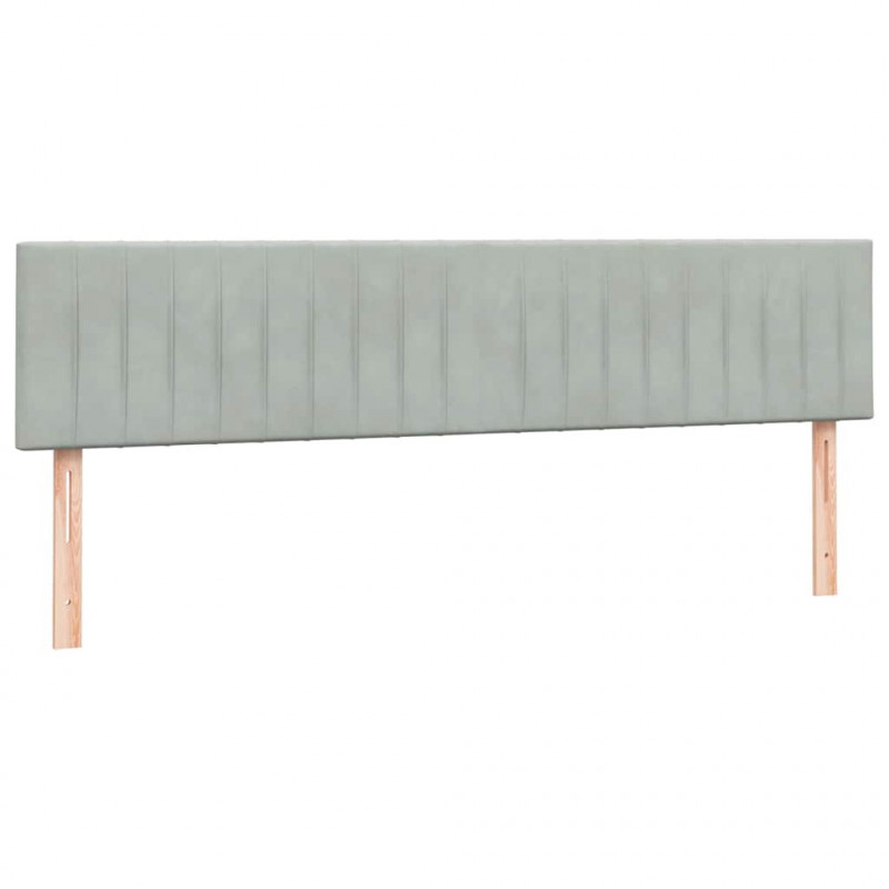 Łóżko kontynentalne z materacem i LED Jasnoszary 180x220 cm Aksamit