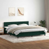 Łóżko kontynentalne z materacem i LED Ciemnozielone 180x220 cm