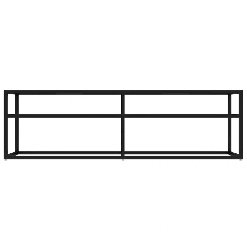 Szafka pod TV, czarna, 140x40x40,5 cm, szkło hartowane