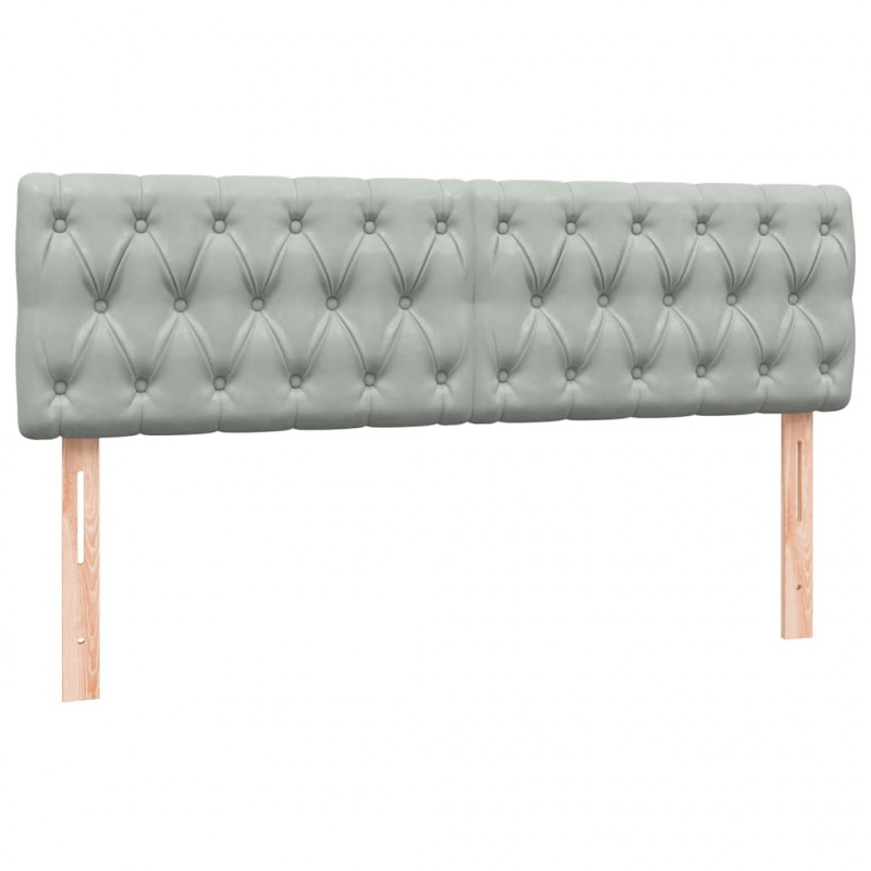 Łóżko kontynentalne z materacem i LED, jasnoszare, 160x210cm, aksamit