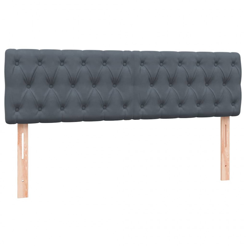 Łóżko kontynentalne z materacem i LED, ciemnoszare, 160x210cm aksamit